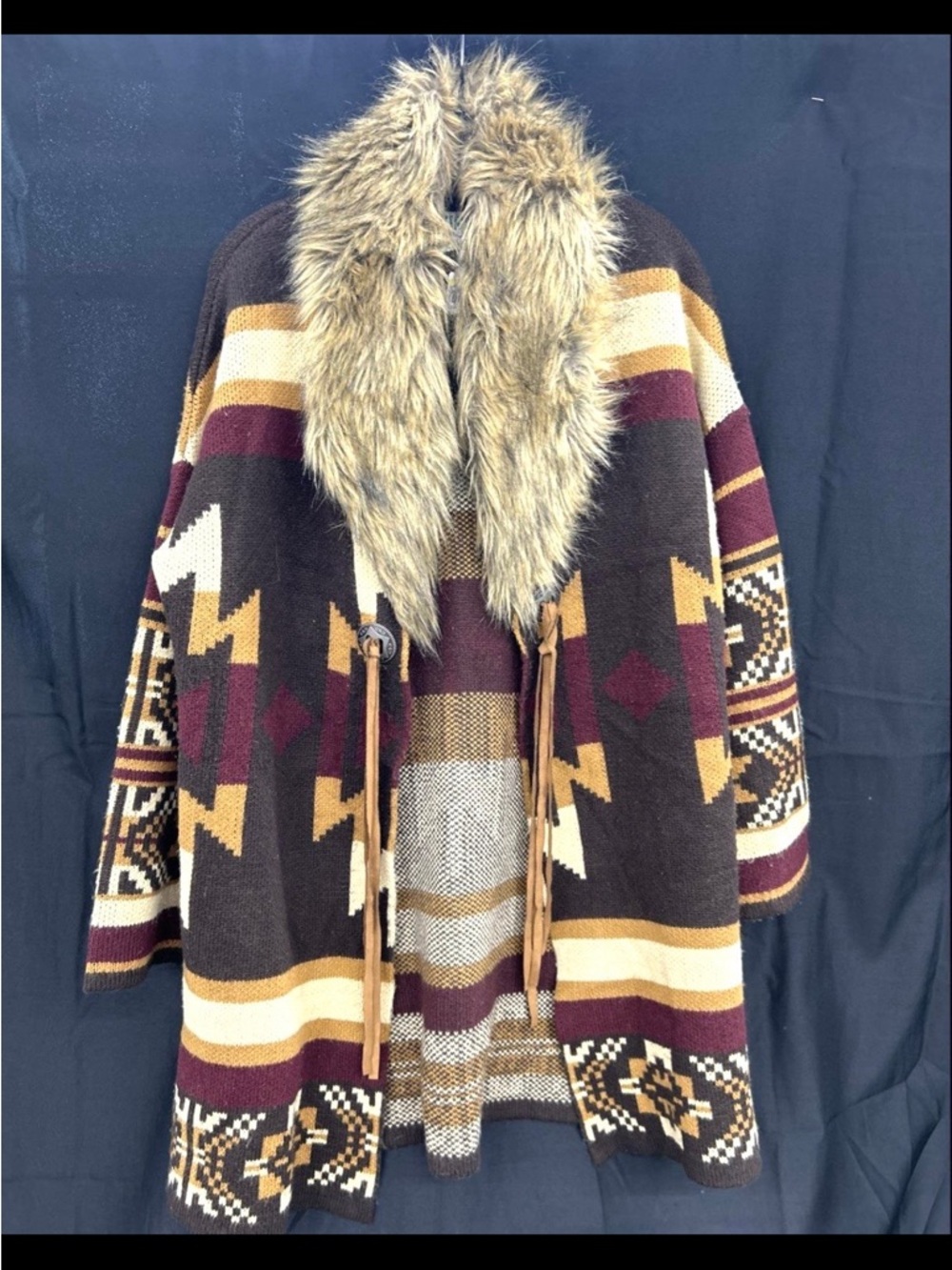 jacket,Sweater southwest faux fur leather